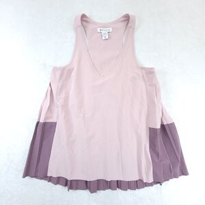 ATHLETA Women's Pink/Purple Swing Forward Pleated Athletic Tank Top Size XXS